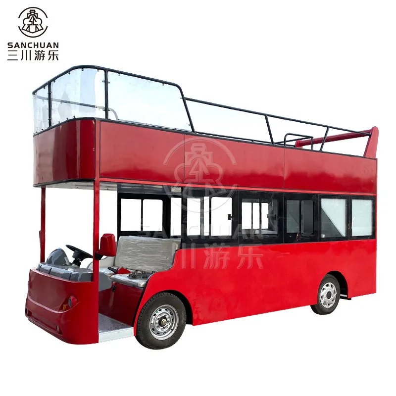 Cheap Price Double Decker Electric Tourist Shuttle Bus For Kids And Adults