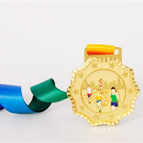 Custom Logo Fashion Design Metal Badminton Soccer Military Medals With Ribbon Sports Medal