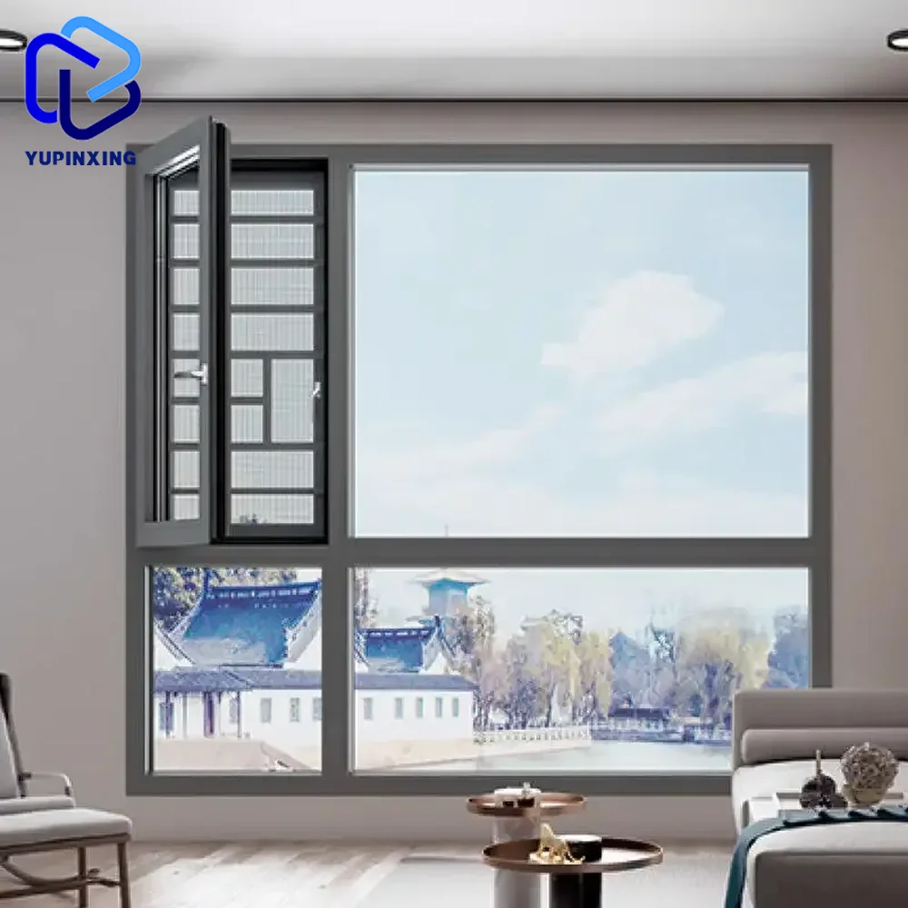 Price in india modern house design large triple glazed smart glass picture burglar bars and doors black mosquito net for windows