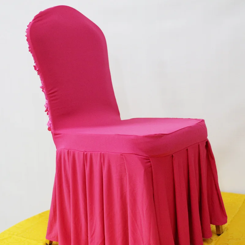 Wedding Banquet Ceremony All Inclusive Dustproof Chair Cover Hotel Party Elastic Rose Chair Cover Wholesale