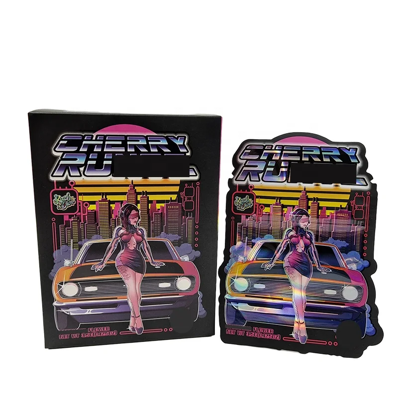 Изготовленный на заказ дизайн автомобиля форма круг CD DVD Футляр конфеты печенье Жевательная трава упаковка съедобный штамп Mylar мешок с коробкой дисплея