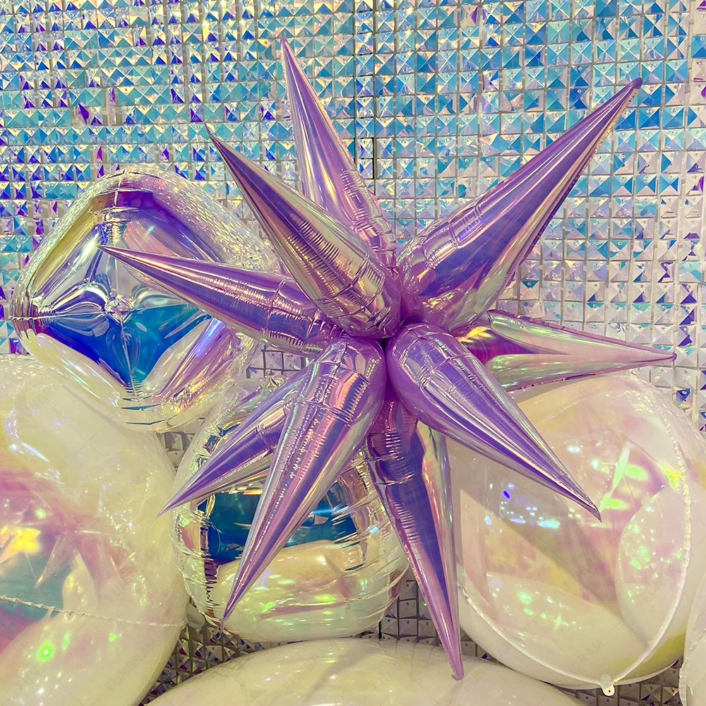 New Fantasy Purple 12 Point Spike Party Decor Magic Star Balloons Party Supplies Starburst Balloons Explosion Star Foil Balloons