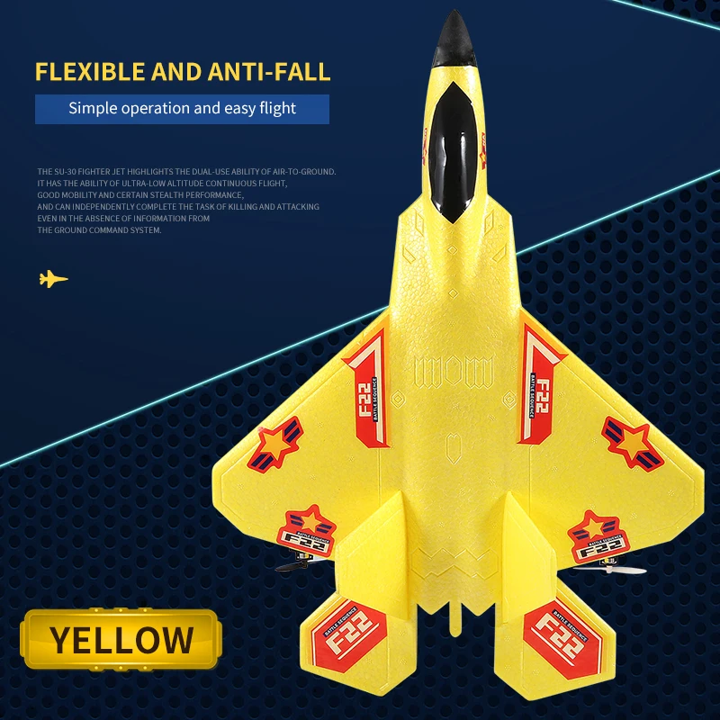 F22 Raptor EPP FOF легкие светодиодные фонари с фиксированным крылом 2 4 г 46 см Электрический радиоуправляемый истребитель авиационный самолет игрушка