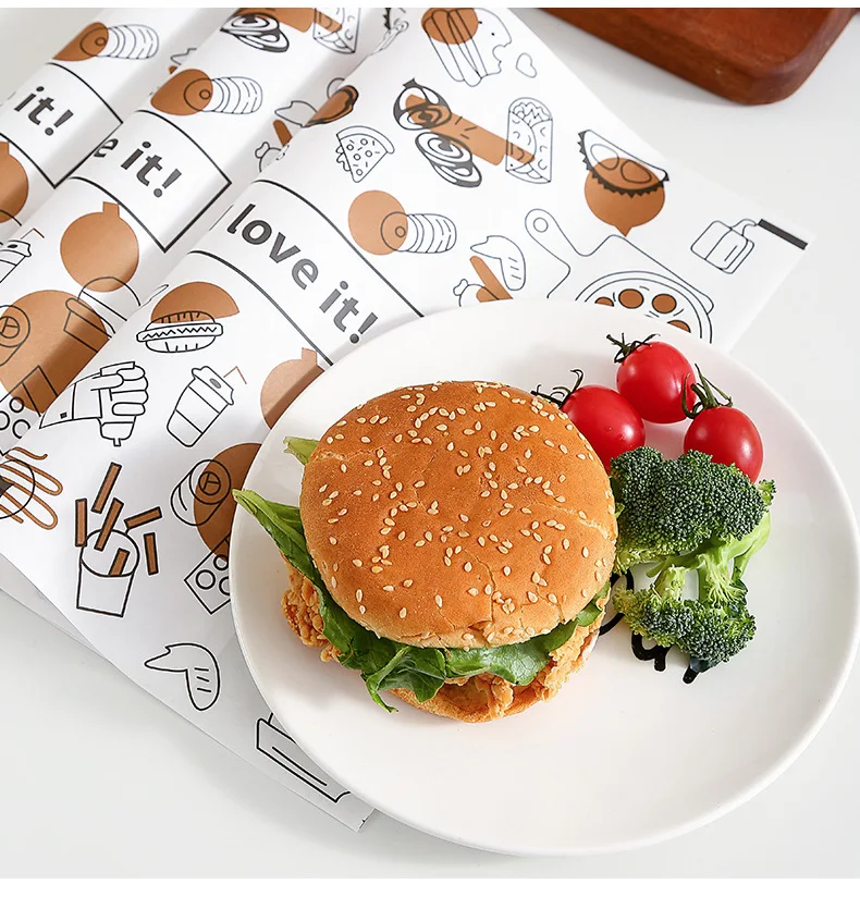 Disposable Oil-Absorbing Square Paper Pad for Chicken Wings and French Fries Food-Grade Oil Paper for Sandwich Baking