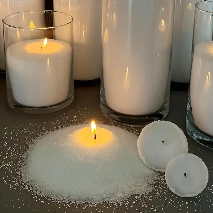 Wholesale Handmade Natural Non Toxic Pearled Palm Wax Candle Make Candle Combustible Sand Powder Candle