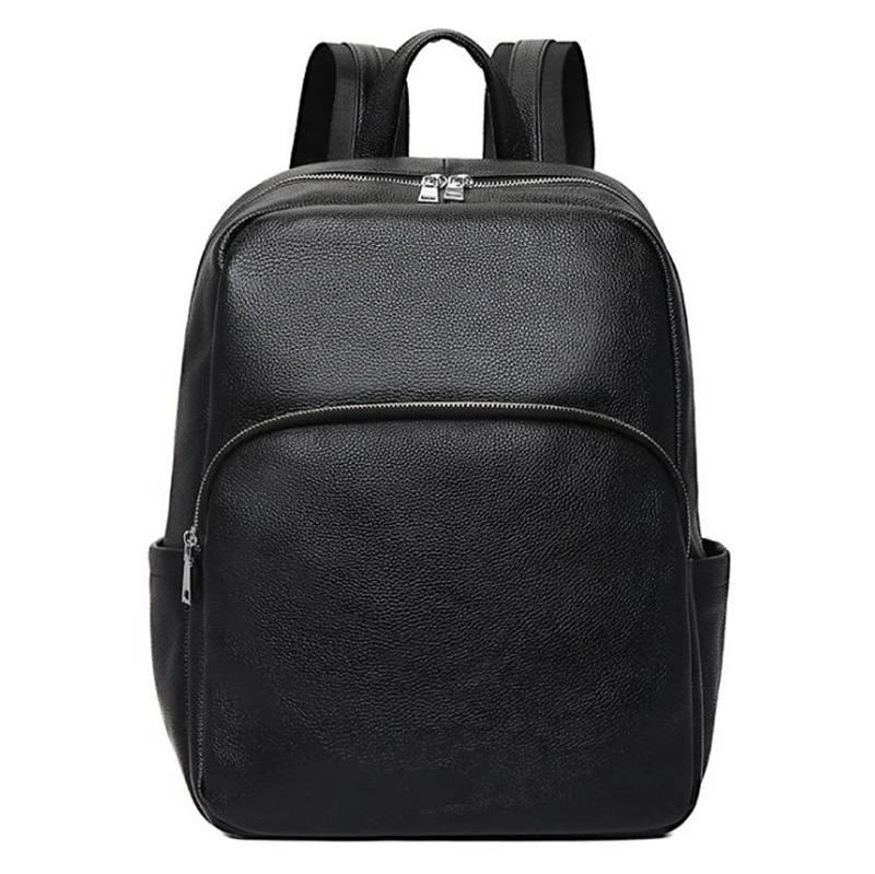 Dreamtop DTC565 верх из кожи с натуральным лицевым покрытием школьный рюкзак для ноутбука модный кожаный жилет мальчиков черный