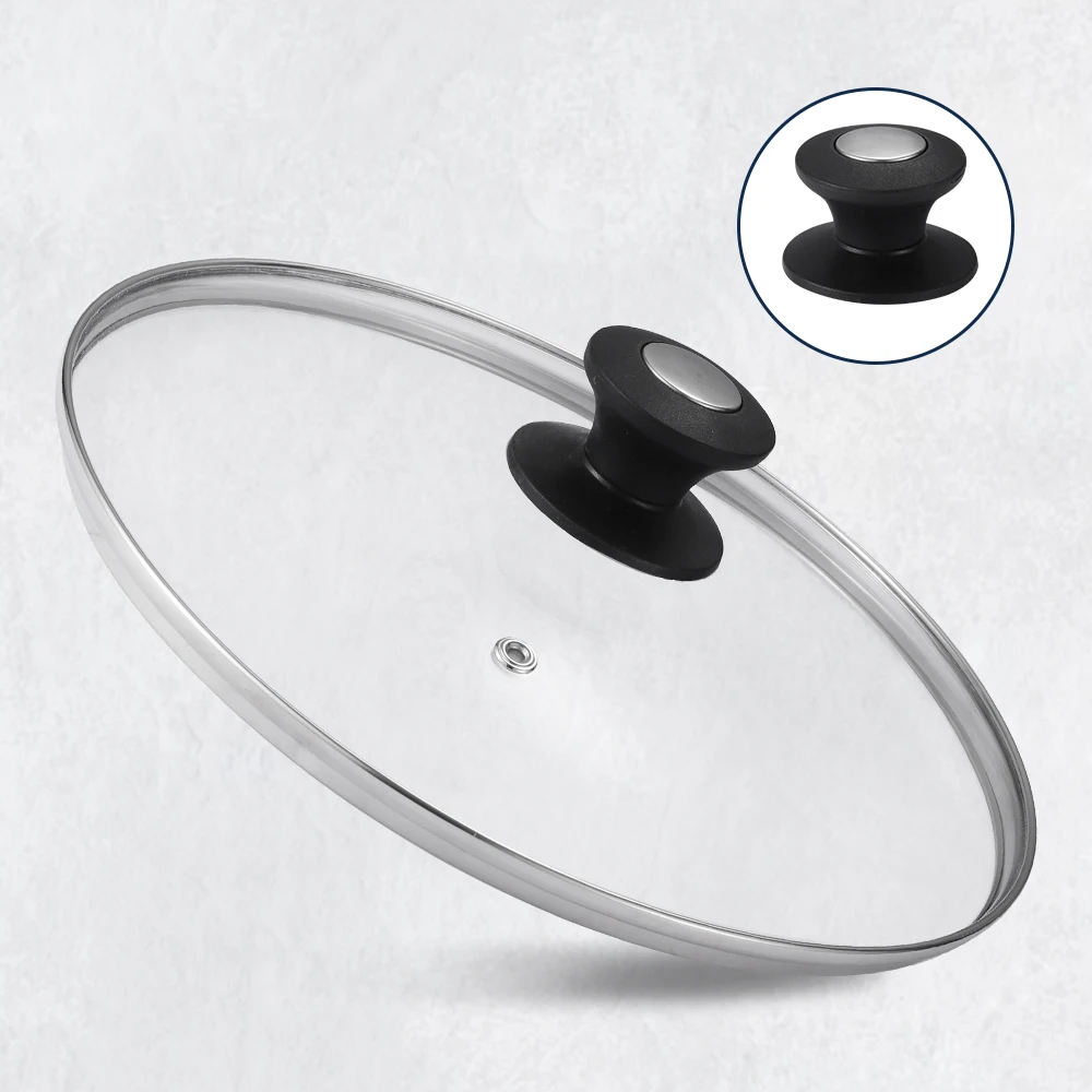 Durable round Glass Lids for Cooking Iron and Aluminium Kitchen Utensils with Cast Iron Cover for Frying Pan Cookware Parts