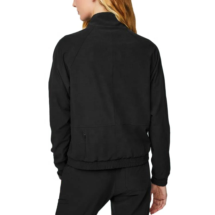 fashionable designs medical scrub long sleeves hospital uniform scrub with zipper scrub jacket set hospital