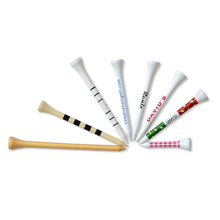 Factory Wholesale Wood Golf Tees High Quality 42mm 70mm 83mm Custom Package Available Bamboo Golf Tee