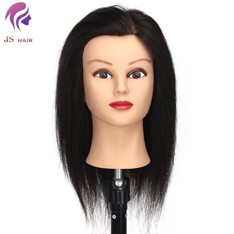 Cheap Cosmetologia Hairdresser 100% Human Hair Dummy Mannequin Head For Training With Clamp Holder