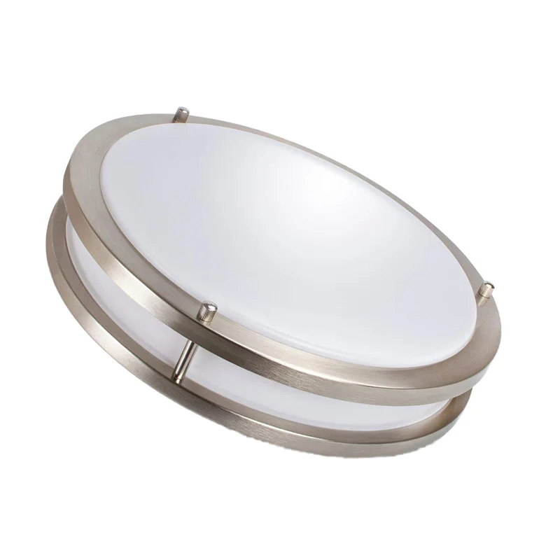 UL Approved 12' 14' 16' Acrylic Ceiling Lamp Classic Brushed Nickel Flush Mount Hotels Bedroom Living Room Dining Switch