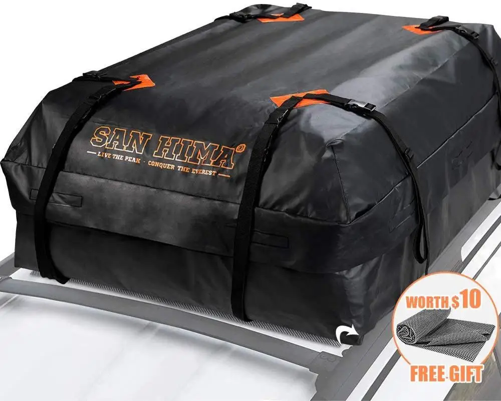 SAN HIMA Heavy Duty 100% Waterproof 15 Cubic Feet Roof Top Car Cargo Bag Carrier
