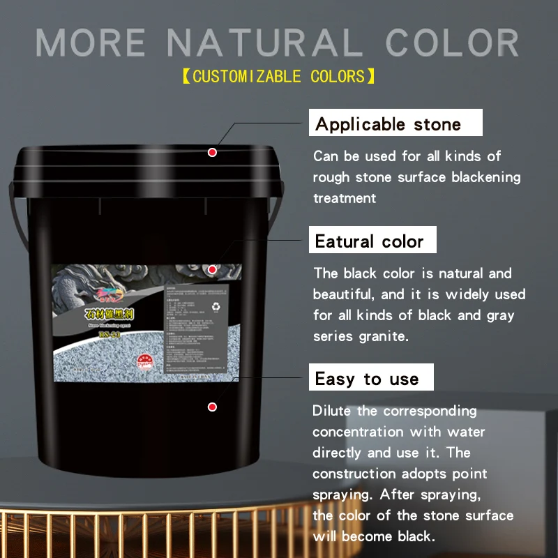 Hot sale ultra concentrated UV resistant dyeing material, solid content 60%, black dye applied to stone concrete mouth making