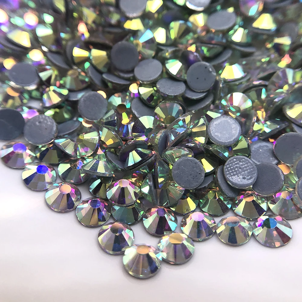 Оптовая продажа популярный дизайн плоская задняя часть объемное стекло ab горячее исправление горный хрусталь