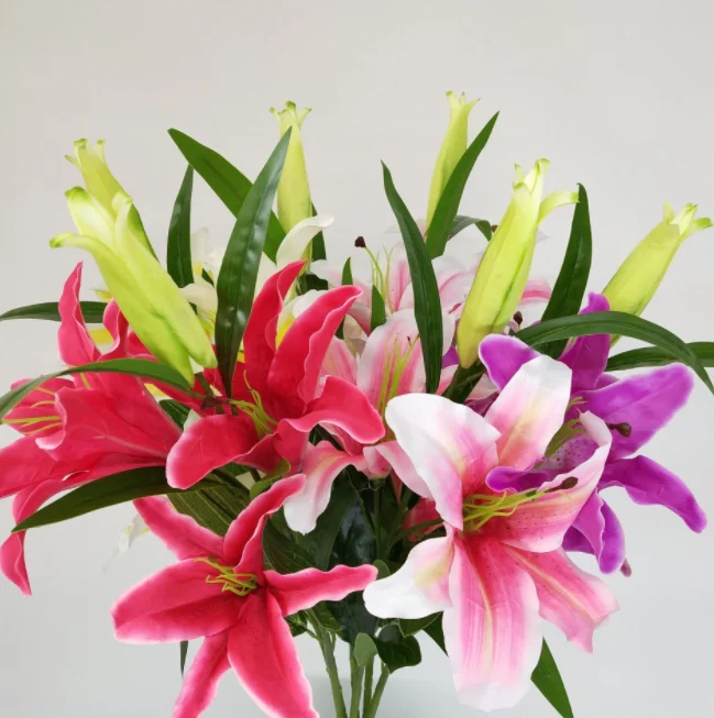 Yiwu искусственная 4 головы большая лилия 100 см