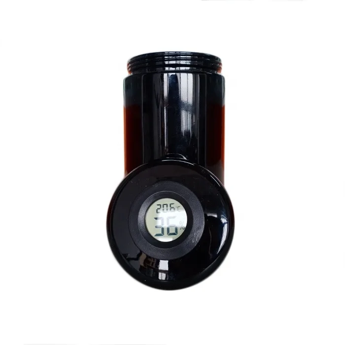 Airtight 250Ml 500Ml Stash Jar UV Smell Proof Wide Mouth Dark Violet Thermometer Glass Storage Containers Jar