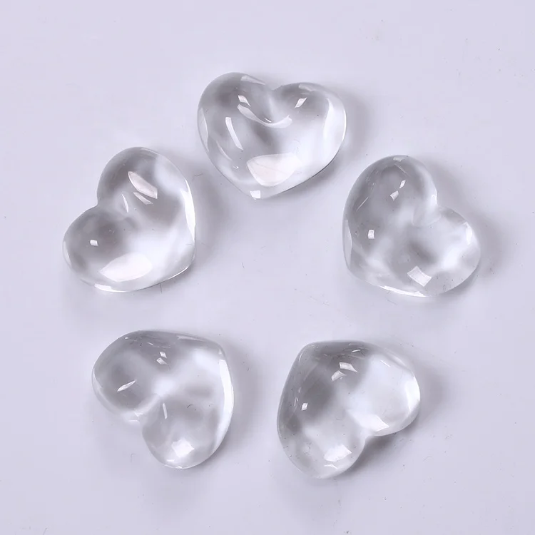 Wholesale 18*22mm Water Ripple Heart-shaped Transparent Glass Cabochons Jewelry Diy Accessories