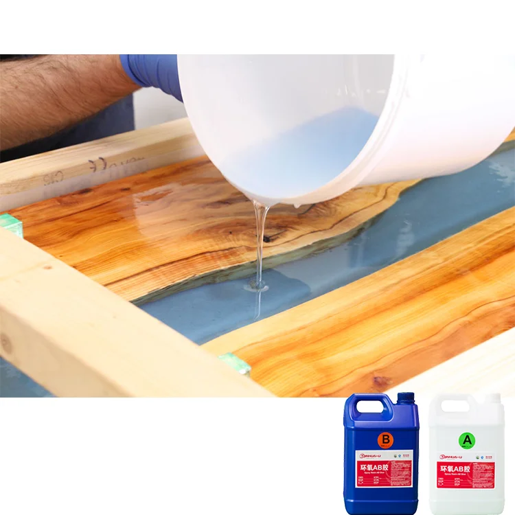 Заводская поставка DIY речной стол из смолы с использованием прозрачной эпоксидной смолы и дерева