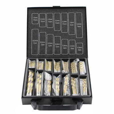 99PC High Speed Steel Titanium Coated Twist Drill Set Hexagon Shank Type Drill Bit Hole Opener Woodworking Drill Bit