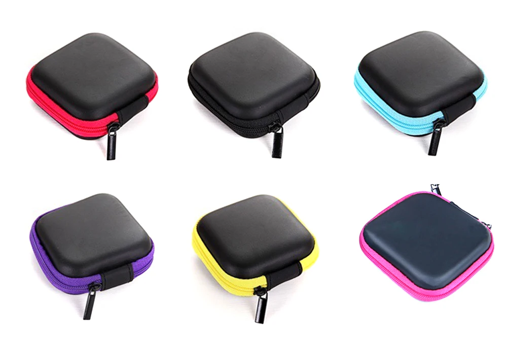 Earbud Case Earphone Carrying Case Portable Small EVA Storage Bag for Small Earbuds Mini Headset USB Cable Adapter TF Card