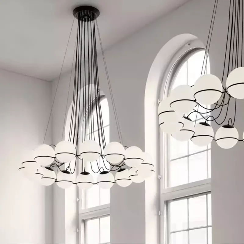nordic style modern simple glass balls indoor decorative living room dining room bedroom chandelier