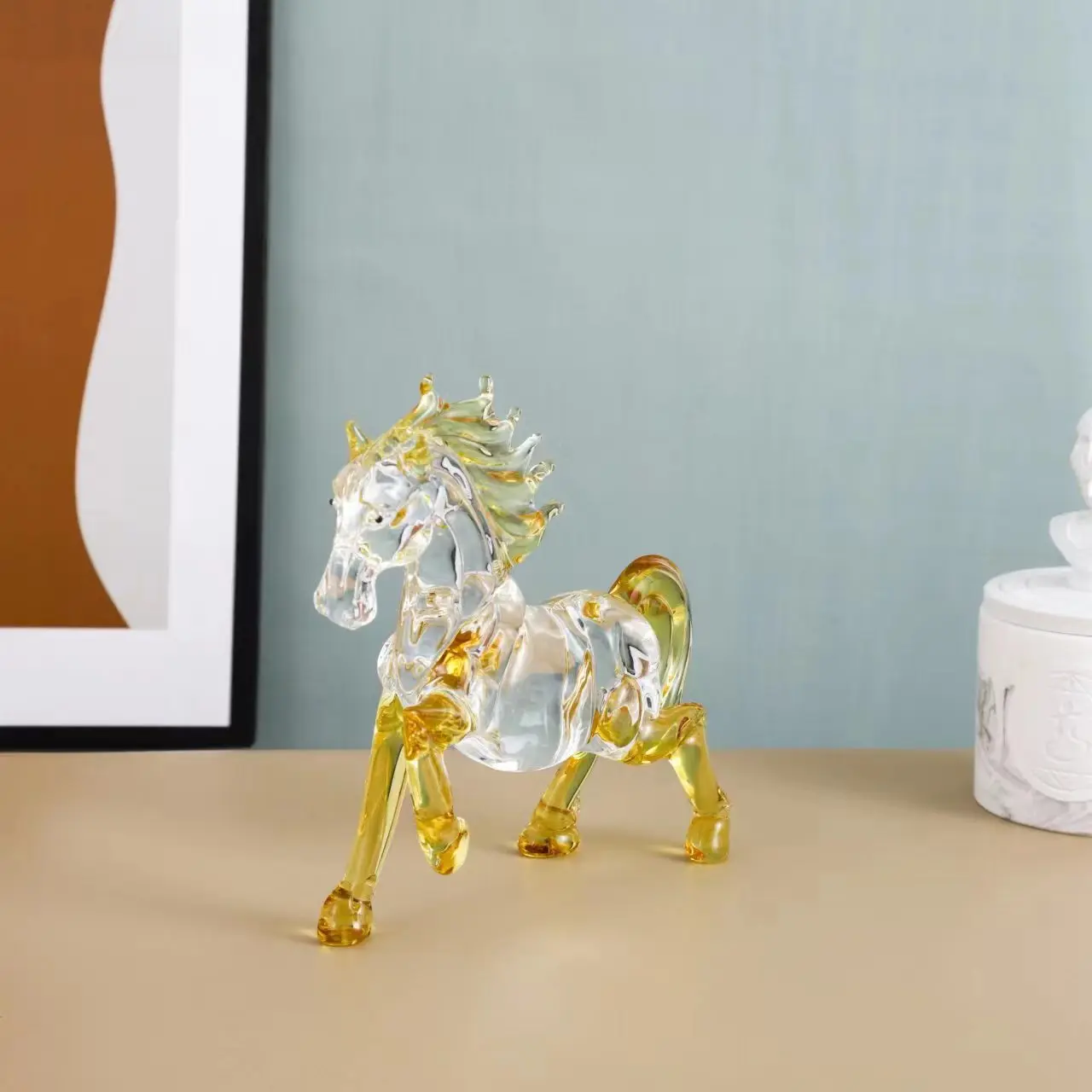 Modern art decor Crystal zodiac animal decoration home gift Dragon Tiger ox horse auspicious decoration glass animal craft gift