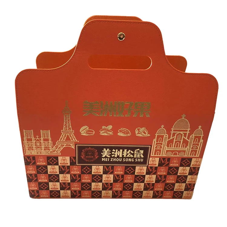 Custom Hotel Food Moon Cake Huge Box Chocolate Nuts Luxury PU Green Large Leather Storage Box