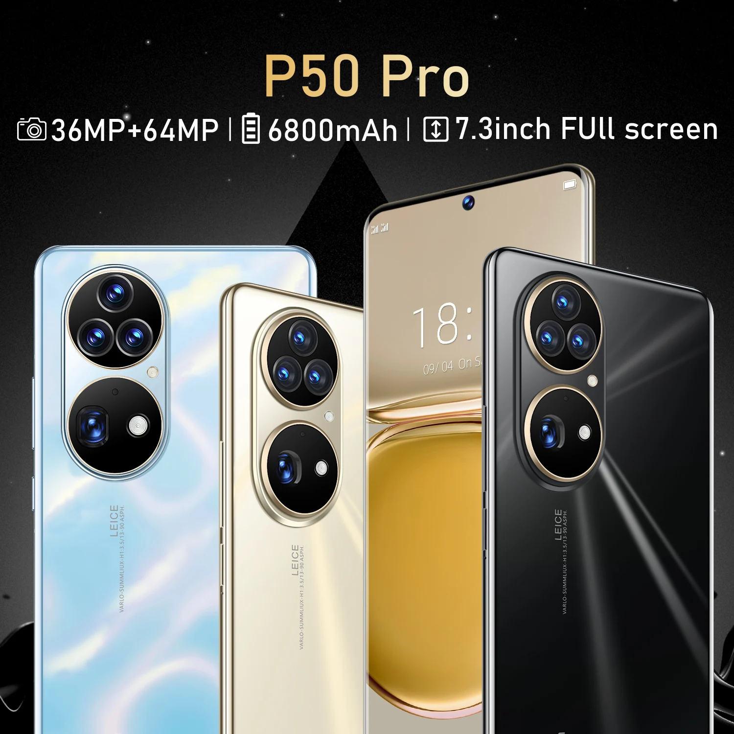 P50 Pro 7.3 Inch HD P50 Pro with Face ID LTE 5G Deca Core Ram 16GB ROM 512GB mobile phones Android Mobile Phone