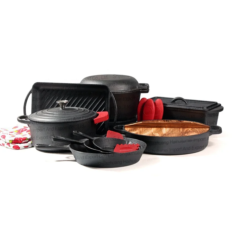 Hot Sale Pre seasoned Cast Iron Pots And Pans Cookware Set Dutch Oven