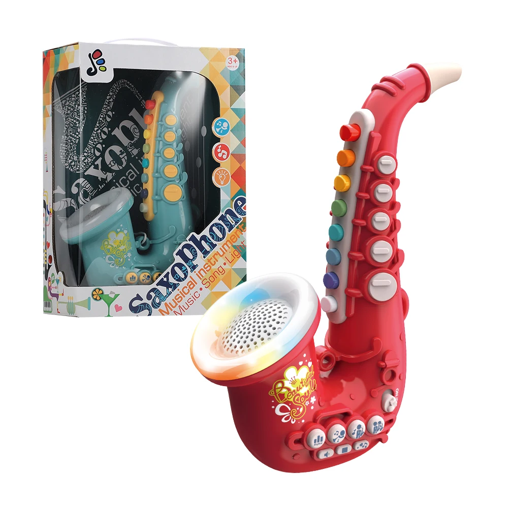Hot Sale Musical Saxophone Electronic with Light and Music for Children Pretend Toys