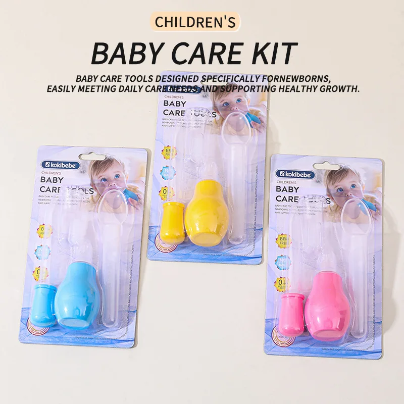 4 Pcs Set Dispenser Dropper Spoon Finger Toothbrush Professional Baby Nasal Portable Infant Nose Cleaner Device Set
