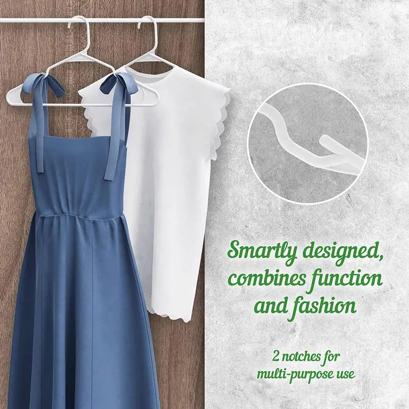 Dry and Wet Notched Anti-slip Plastic Clothes Hanger Ultra-thin Space-saving Storage Finishing Seamless Drying Rack