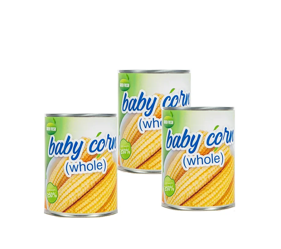 New season canned chinese yellow baby corn in tin in brine  low price & high quality