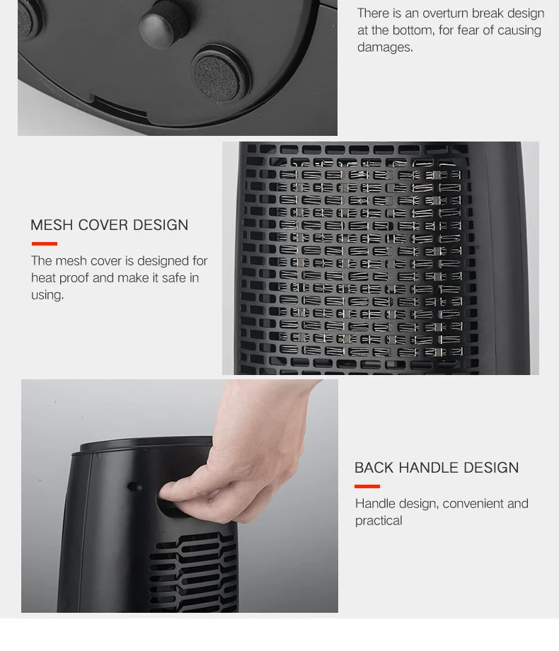 Winter Hot Selling 220v Portable Warm Saving Electric PTC Fan Heater For Room