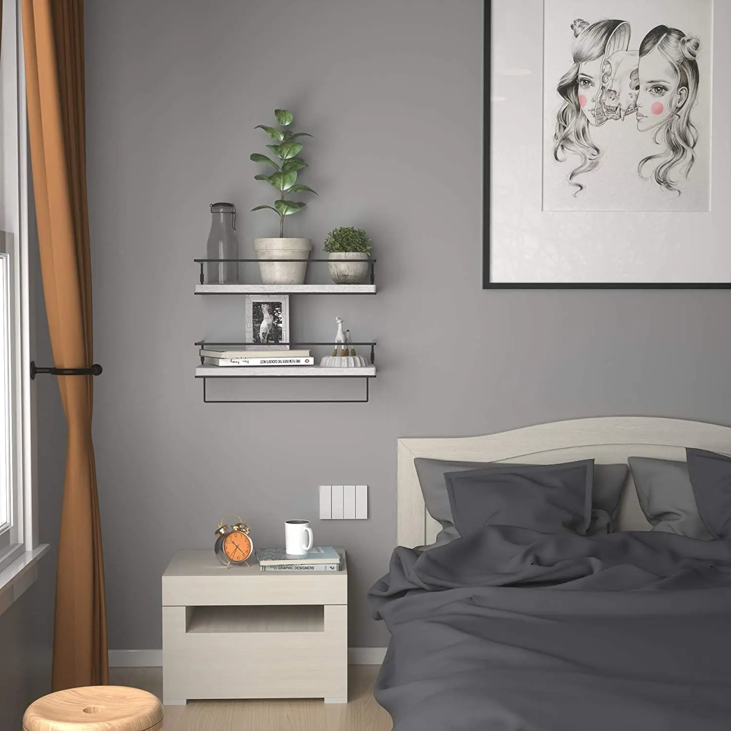 Household Storage Kitchen Shower Rack Bathroom Gold Metal Corner Shelf Wall Mounted Big Wall Shelf With Towel Hanger