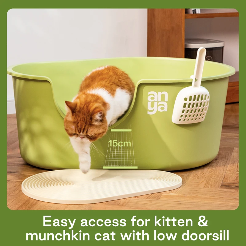 New Arrivals 2023 Hot Sale Pet Products Cat Clean Up Products with Large Space Cat Toilet Box Cat Litter Box With Litter Scoop