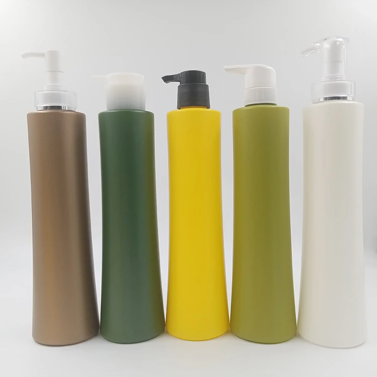 Luxury 700ml Round Square HDPE/PET Plastic Lotion Shampoo and Container Bottle with Pump Cosmetic Bottle for Hair Care Packaging