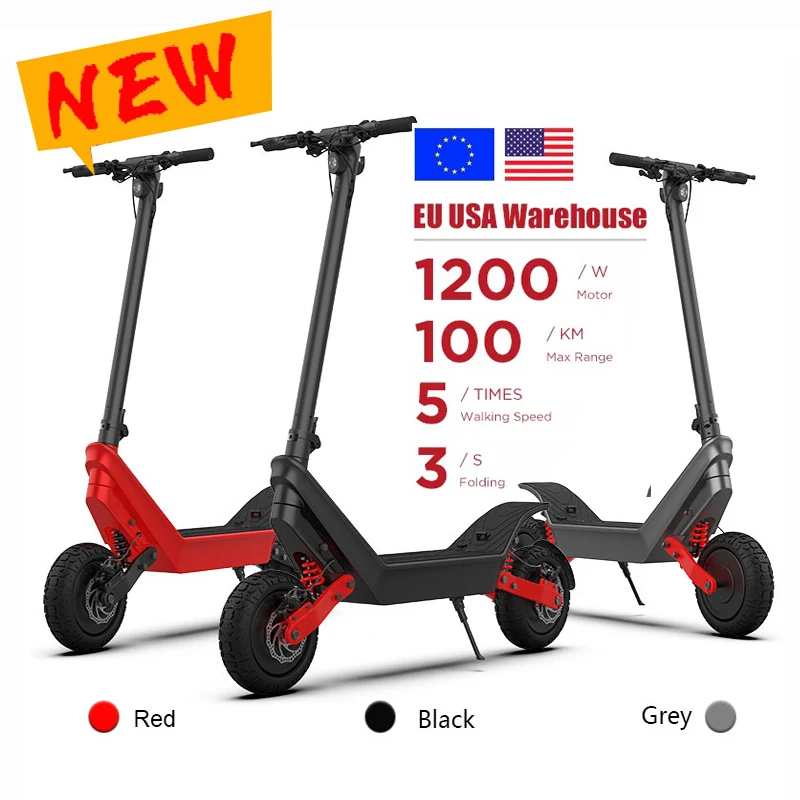 Escooter Electric Step 1200 Watt Big Tire UK Dropship Mobility Adults Two Wheel Electric Scooter (1600468025993)