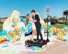 Базовый Тип 60 см вращающийся медленное движение киоск видео 360 градусов селфи фотобудка с пультом дистанционного управления портативная платформа