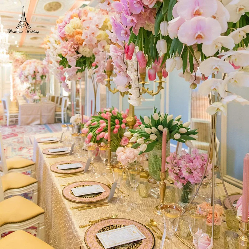 Metal Gold Flower Stand for Weddings Table Centerpiece Wedding Decoration Material Flower Vase Gold for free shipment