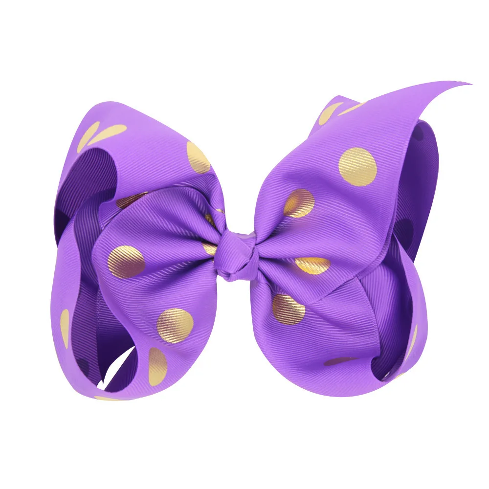 8 Inch Wholesale Hair Pins For Baby Girls Polka Dot Bow Hair Clips Kids Sweet Clips Hair Accessories For Children