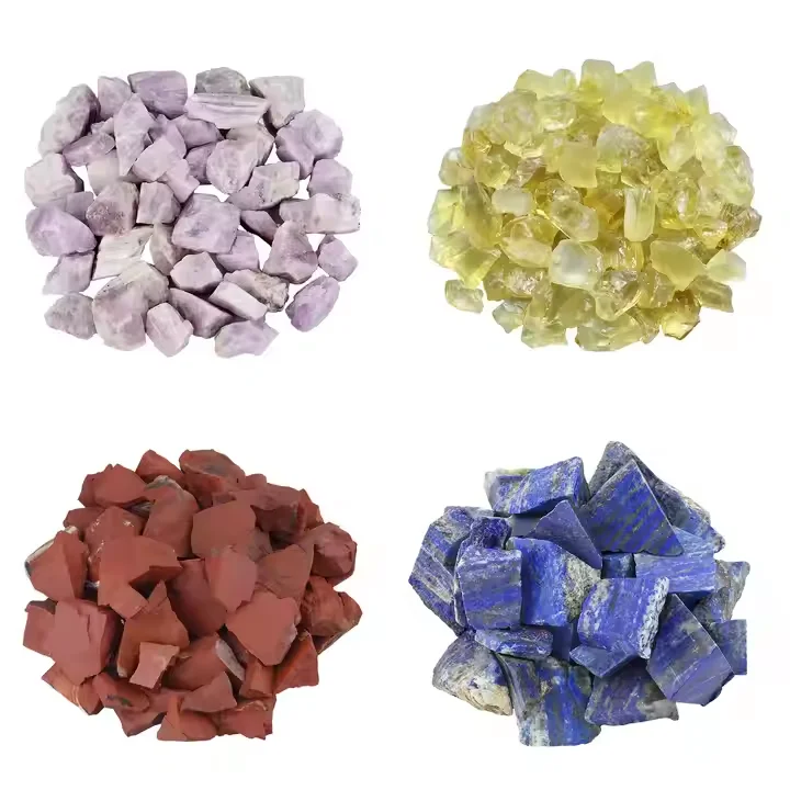 Natural Raw Rough Gemstone  Mixed Irregular Healing Stone Crystal Nugget Rock Stone Lucky Charm Beads with Loop for DIY 100g