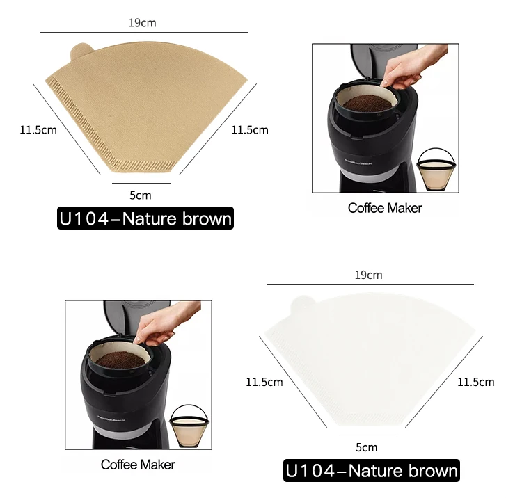 104 natural coffee filter paper eco-friendly special filter paper for capsule coffee machine
