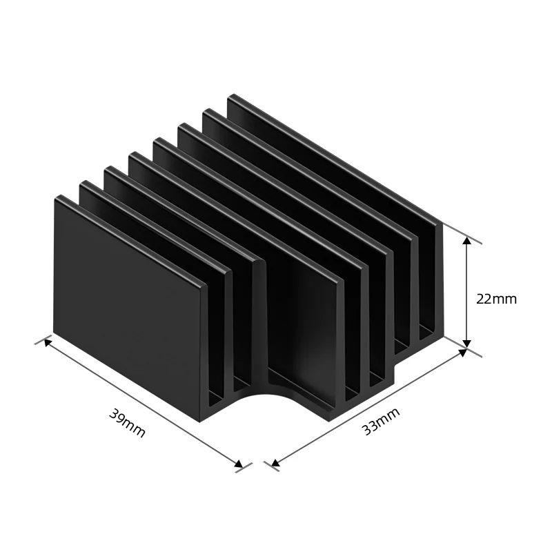High Precision Oem Aluminium Profile Black Anodized Heat Sink Cnc Machined Turned Milling Parts