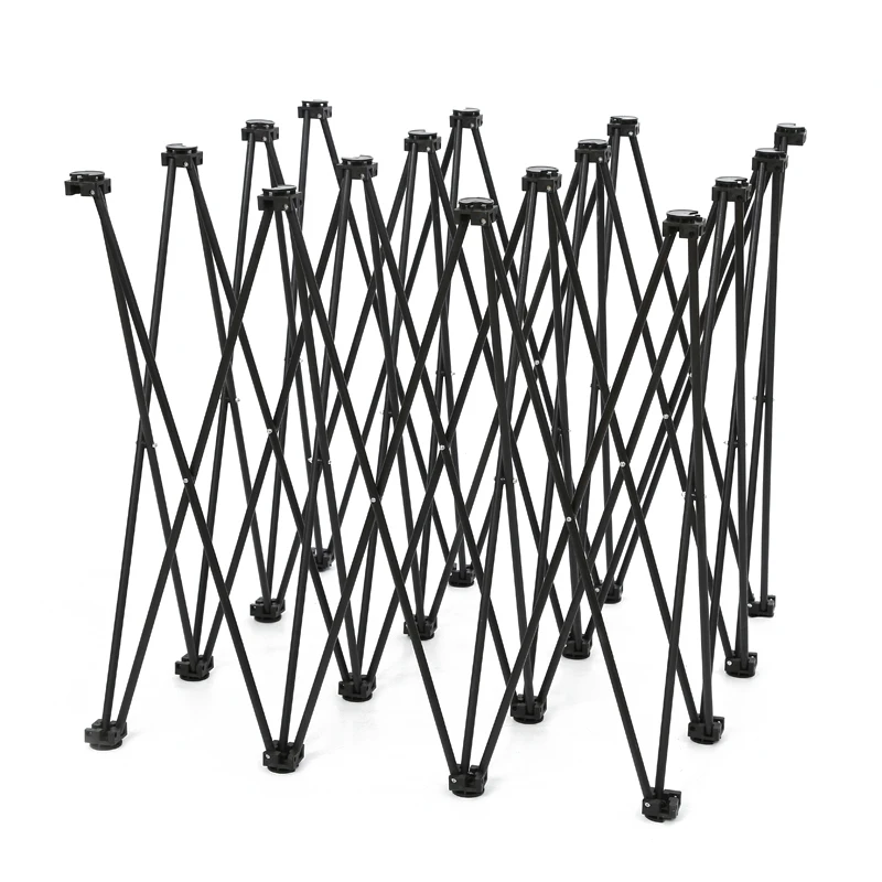 Floor standing iron frame black  pop up trade show advertising wedding display banner design foldable backdrop display stand