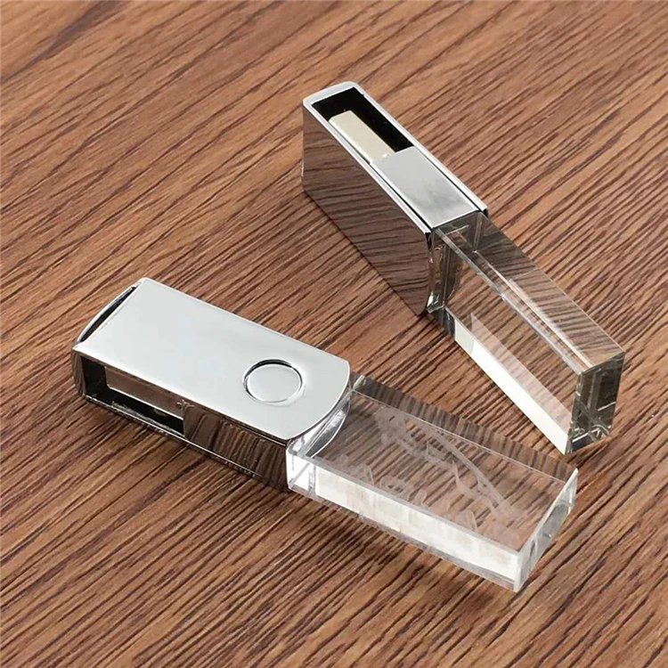swivel crystal glass USB flash drivepromotion gift wholesale USB stick 8GB 16GB rotate metal pen drive