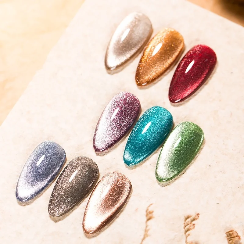 15ML Cat Eye Gel Polish Reflective Winter Crystal Diamond Cat Eye Nail Polish UV Led Gel