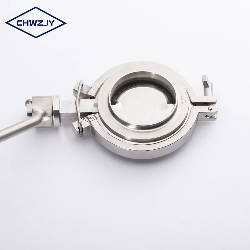 316L Middle Clamp or Welded Ends Manual Wam Powder Butterfly Valve DN150 DN200 to DN400 Sanitary Stainless Steel 304 General