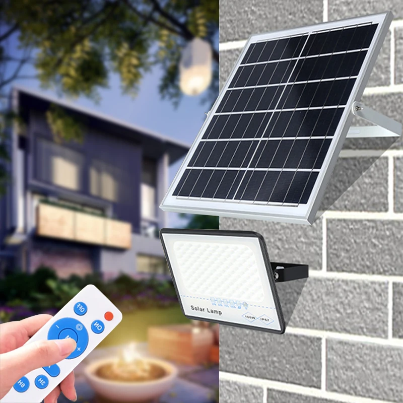 Zhongshan factory high luminary outdoor ip65 50w 100w 150w 200w solar led flood lighting