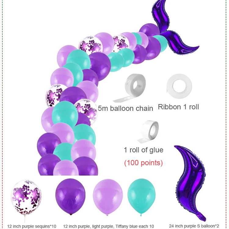 Mermaid Tail Balloon Garland Set Mermaid Arch Kit for Mermaid Birthday Supplies Under the Sea Party Ocean Theme Party Supplies